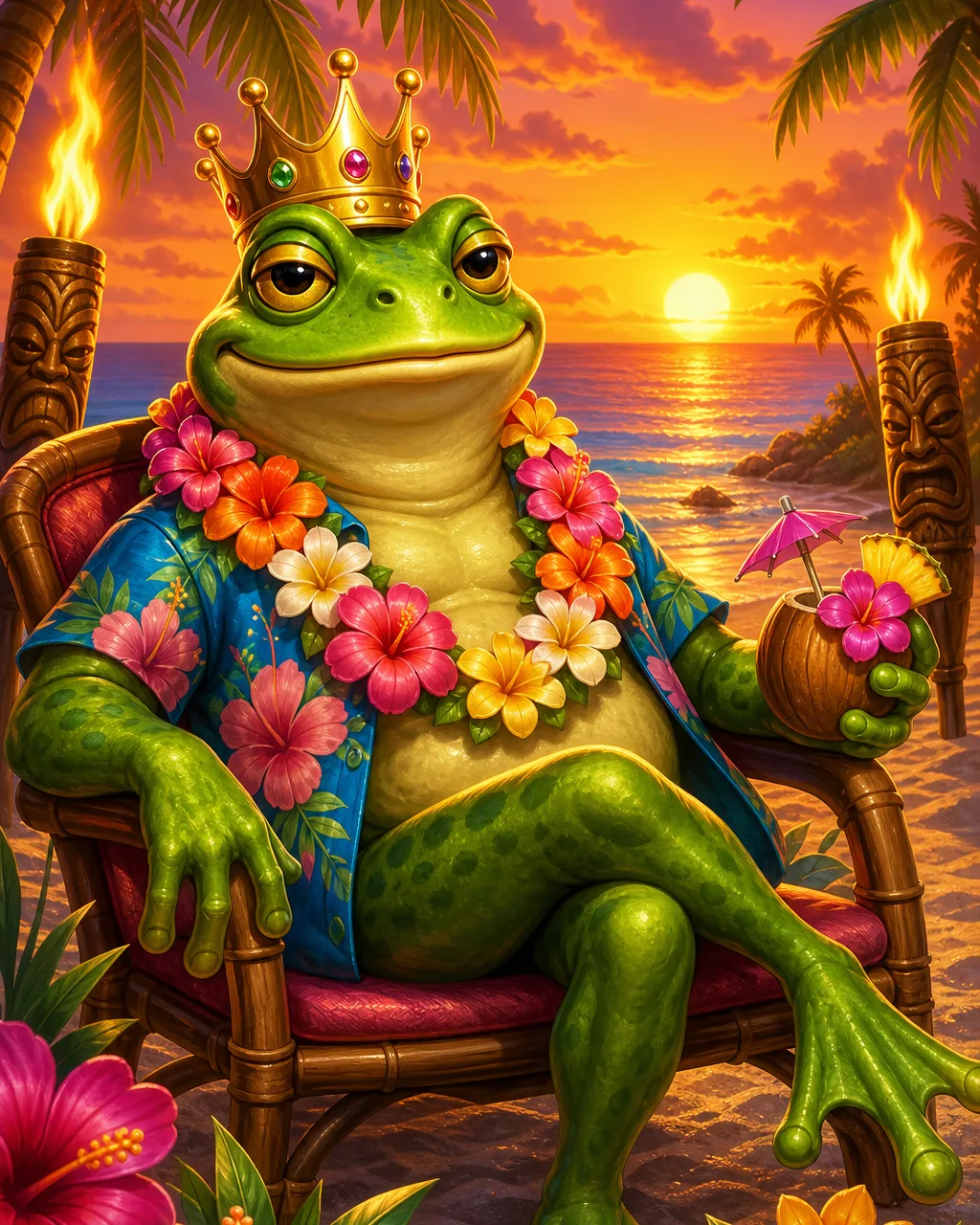 Obal slotu Aloha King Elvis s pláží a ukulele