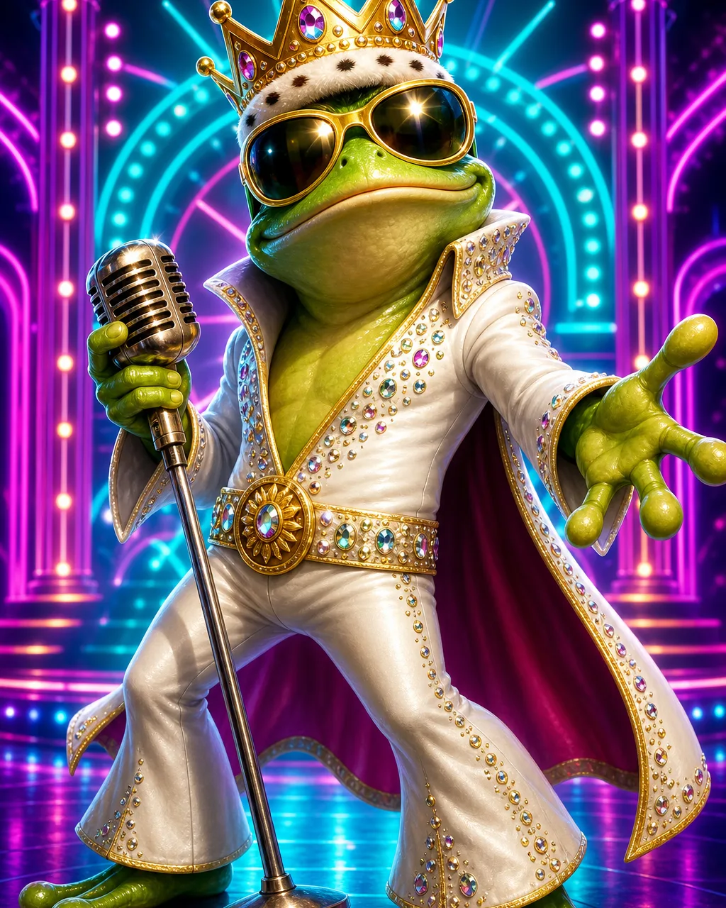 Obal slotu Elvis Frog in Vegas se zpívající žábou